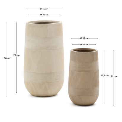 Tival beige cement-effect planter Ã˜ 45cm