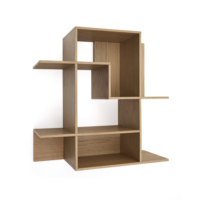 Ina modular shelving unit in oak veneer with natural finish 80 x 80cm FSC 100%