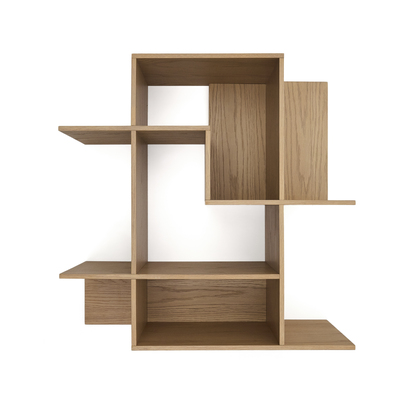 Ina modular shelving unit in oak veneer with natural finish 80 x 80cm FSC 100%