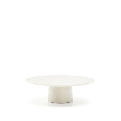 Albanella coffee table in cement with glossy white finish Ã˜110cm