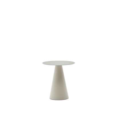 Wilshire tempered glass and metal side table with a matte grey finish, Ã˜ 50 cm