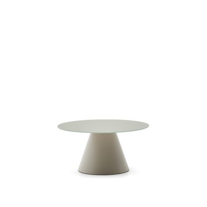 Wilshire tempered glass and metal coffee table with a matte grey finish, Ã˜ 80 cm