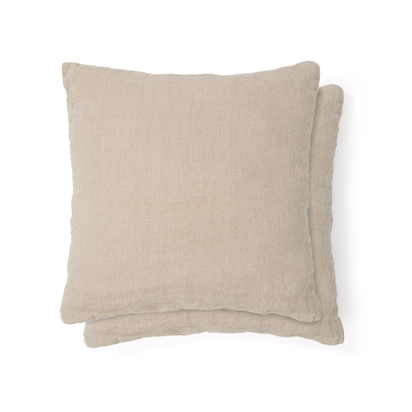 Tandi set of 2 beige 100% linen cushion covers 50 x 50cm