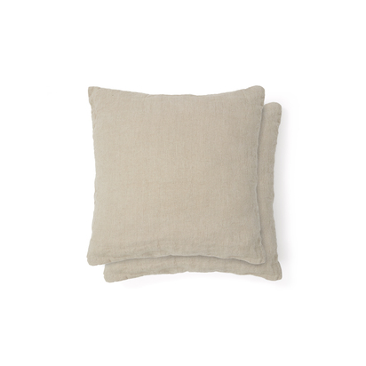 Tandi set of 2 beige 100% linen cushion covers 50 x 50cm