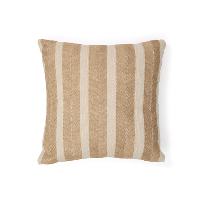 Zailo 100% cotton cushion cover with beige jute embroidery 45 x 45cm