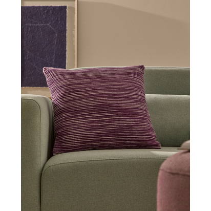 Niera purple striped cotton jacquard cushion cover 45 x 45cm