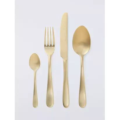 John Lewis Stainless Steel Cutlery Set, 16 Piece/4 Place Settings, Champagne Natural | H65 x W45 x D260cm