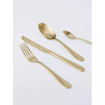 John Lewis Stainless Steel Cutlery Set, 16 Piece/4 Place Settings, Champagne Natural | H65 x W45 x D260cm