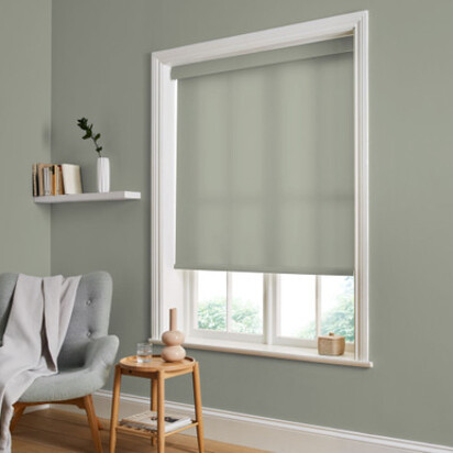 Made To Measure - Whirl Roller Blind Green Blinds Plain Blinds Graham & Brown