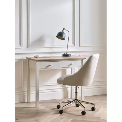 John Lewis Wilton 2 Drawer Desk, Linen Linen | H76 x W90 x D45cm
