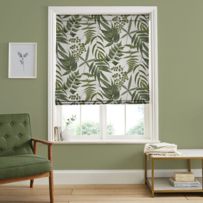 Made To Measure - Midsummer Fern Lush Roman Blind Green Blinds Leaves Blinds Graham & Brown