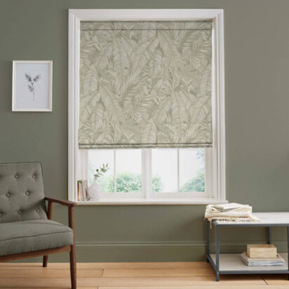 Made To Measure - Paradys Sage Roman Blind Green Blinds Leaves Blinds Graham & Brown
