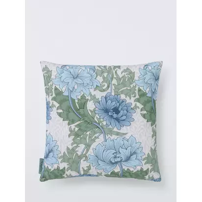 Morris & Co. Chrysanthemum Indoor/Outdoor Cushion, Indigo Indigo | 43 x 43cm