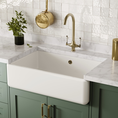 Butler & Rose Heavy Duty Large Belfast / Butler Ceramic Fireclay Kitchen Sink - 795 x 500mm