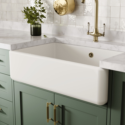 Butler & Rose Heavy Duty Large Belfast / Butler Ceramic Fireclay Kitchen Sink - 795 x 500mm