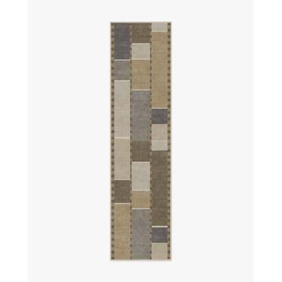 Vienna Beige & Stone Flatwoven Rug by Michael Michalsky - 75 x 305 cm - Rug + Cushioned Pad System