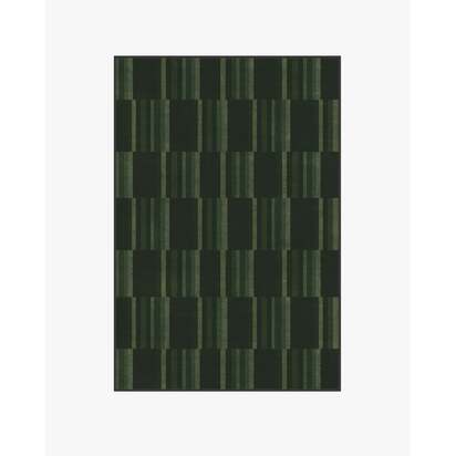 London Olive & Green Flatwoven Rug by Michael Michalsky - 120 x 185 cm - Rug + Pad System