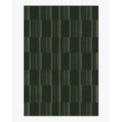 London Olive & Green Flatwoven Rug by Michael Michalsky - 185 x 275 cm - Rug + Pad System