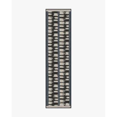 Berlin Charcoal & Sand Flatwoven Rug by Michael Michalsky - 75 x 305 cm - Rug + Pad System