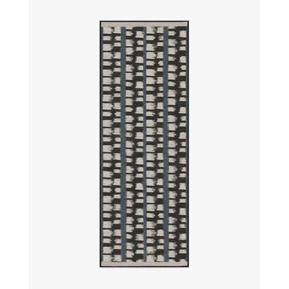 Berlin Charcoal & Sand Flatwoven Rug by Michael Michalsky - 75 x 215 cm - Rug + Cushioned Pad System