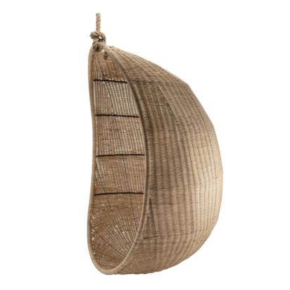 Zelma Woven Hanging Egg Chair (Natural) | Hanging Chair | H124cm x W90cm x D90cm | The Rattan Company | £599.99