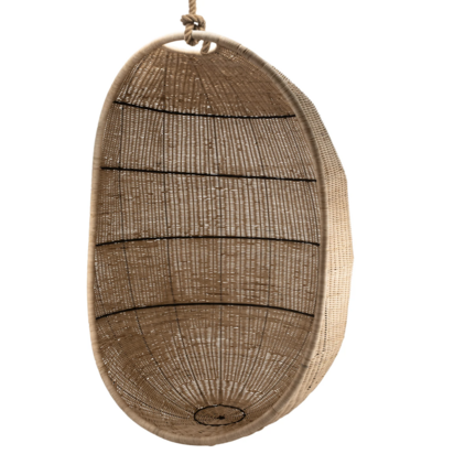 Zelma Woven Hanging Egg Chair (Natural) | Hanging Chair | H124cm x W90cm x D90cm | The Rattan Company | £599.99