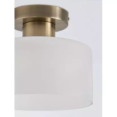 John Lewis Rodos Semi Flush Ceiling Light, Antique Brass Antique Brass | H16.70 x W23 x D23cm