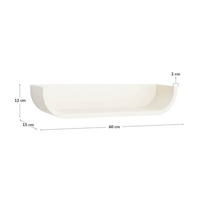 Salaya shelf in lacquered beige ash laminated plywood 60 x 12 cm