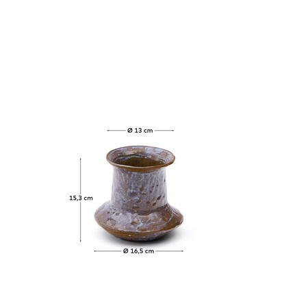Olaris brown ceramic vase 16 cm
