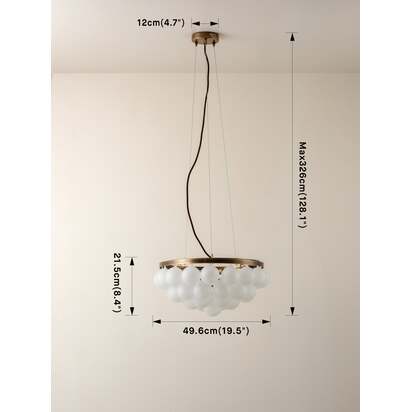 Cloudia - 3 light small white frosted brass chandelier - Default Title