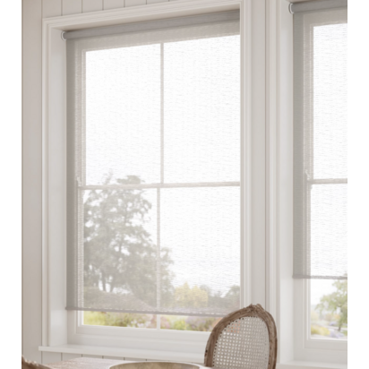 Oriel Voile Ash Roller Blind | Sheer Blind | White | Blinds 2 go | From £13.15