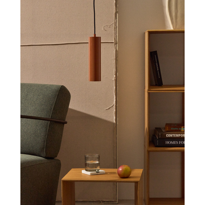 Andia aluminium ceiling lamp with terracotta painted finish