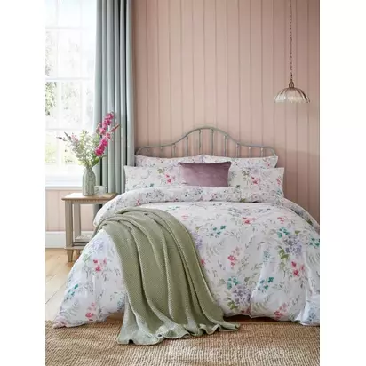 Laura Ashley Aulden Flowers 220 Thread Count Duvet Cover Set Multi | L200 x W200cm