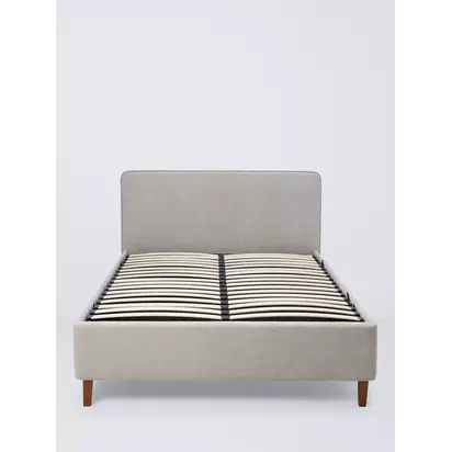 John Lewis Clyde Ottoman Storage Bed Frame, King Size Brushed Weave Grey | H:112.5 x W:167.00cm x D:219.5cm