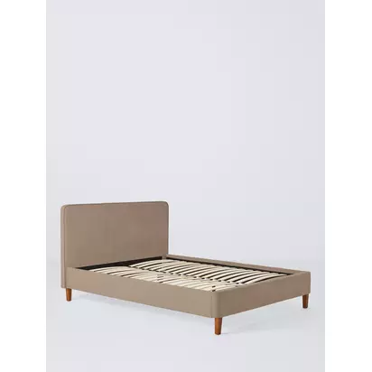 John Lewis Clyde Upholstered Bed Frame, Small Double Brushed Weave Beige | H103 x W135 x D204.50cm