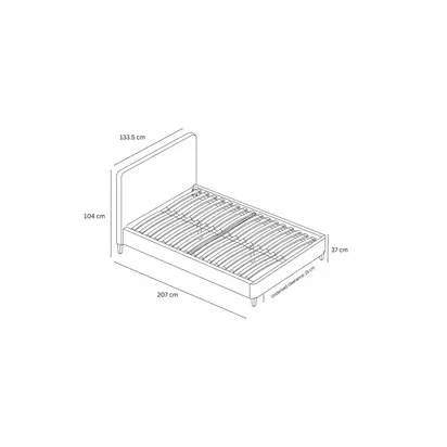 John Lewis Clyde Upholstered Bed Frame, Small Double Brushed Weave Beige | H103 x W135 x D204.50cm