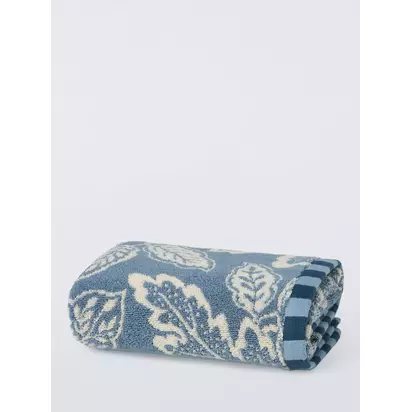 John Lewis x Sanderson Cantaloupe Towels Menai Blue | H90 x W50 x D1cm