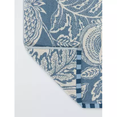 John Lewis x Sanderson Cantaloupe Towels Menai Blue | H90 x W50 x D1cm