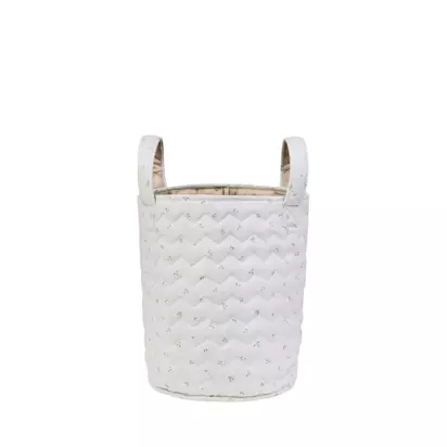 Avery Row Large Quilted Reversible Storage Basket Nettle Scatter | H33 x W33 x D41cm