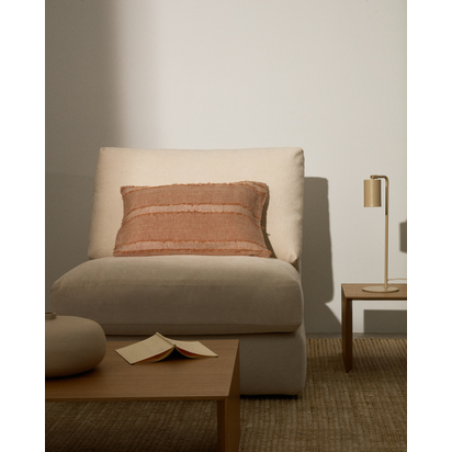 Neris terracotta 100% linen cushion cover 40 x 60cm