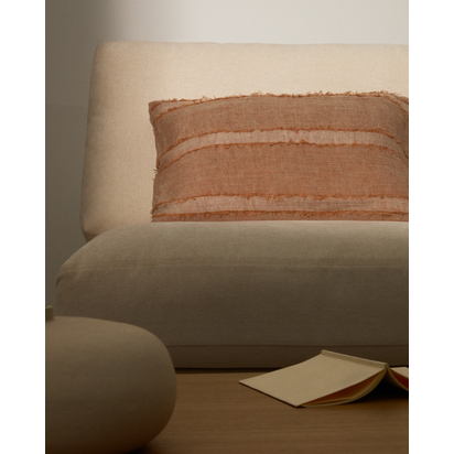 Neris terracotta 100% linen cushion cover 40 x 60cm