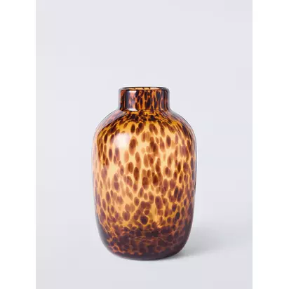 John Lewis Tall Confetti Glass Vase, H25cm, Brown Brown | H25.20 x W15.70 x D15.70cm