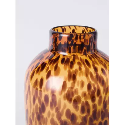 John Lewis Tall Confetti Glass Vase, H25cm, Brown Brown | H25.20 x W15.70 x D15.70cm