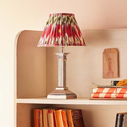 Freya rechargeable table lamp in antique silver
