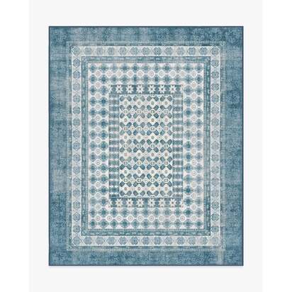 Cyrus Ocean & Ivory Outdoor Rug - 245 x 305 cm - Rug + Pad System