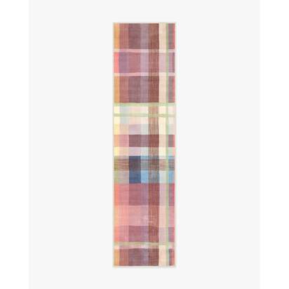 Margot Tartan Berry Multicolour Outdoor Rug - 75 x 305 cm - Rug + Pad System