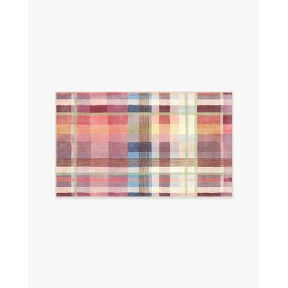 Margot Tartan Berry Multicolour Outdoor Rug - 90 x 150 cm - Rug + Pad System