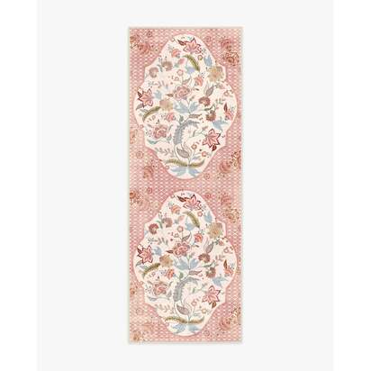 Rosalee Red Multicolour Outdoor Rug - 75 x 215 cm - Rug + Pad System