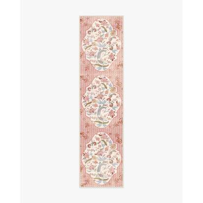 Rosalee Red Multicolour Outdoor Rug - 75 x 305 cm - Rug + Pad System