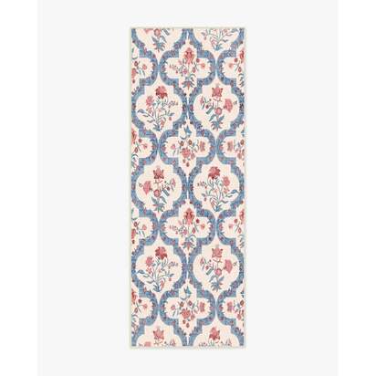 Elodie Currant & Ocean Outdoor Rug - 75 x 215 cm - Rug + Pad System